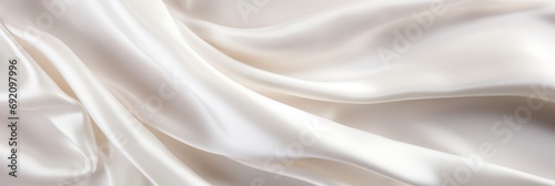 Close up of elegant white silk fabric cloth background and texture luxury background design