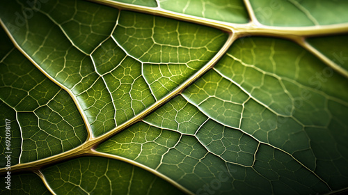 Biomorphic design tree leaf macro. photo