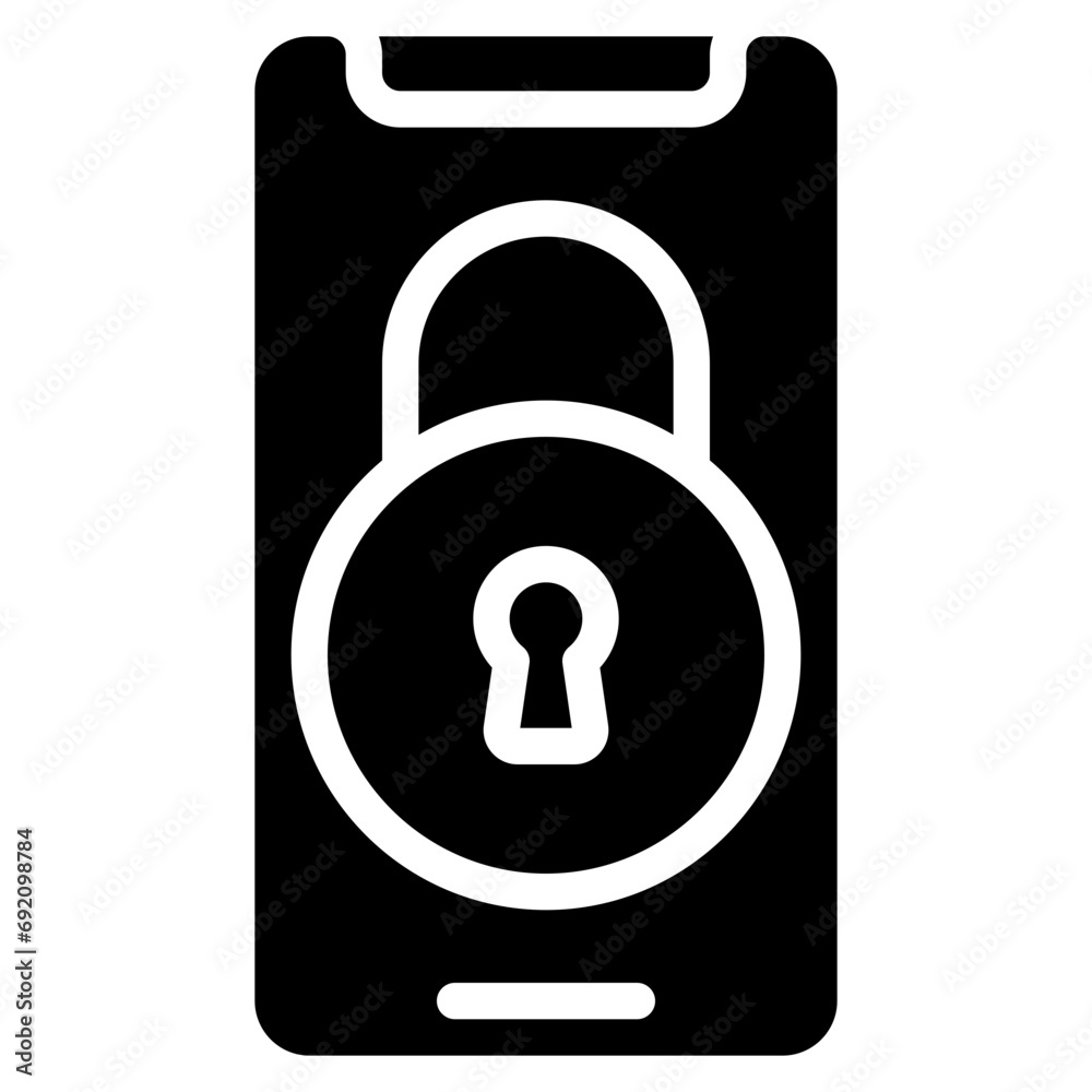 Mobile Phone Secure Lock Icon Mobile Phone Secure Lock Icon