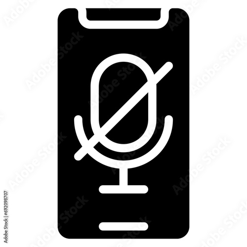 Mute Mobile Phone Microphone Icon