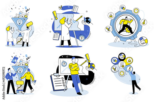 Machine learning vector illustration. Cybernetic systems empowered by machine learning mimic human like intelligence in digital environments The future education lies in integration machine learning