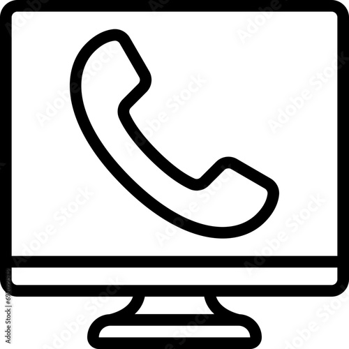 Computer Phone Call Icon