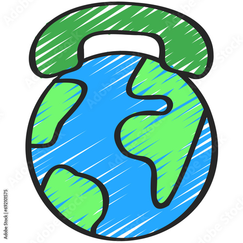 Worldwide Phone Call Icon