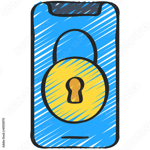 Mobile Phone Secure Lock Icon