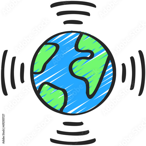 Signal Around World Icon