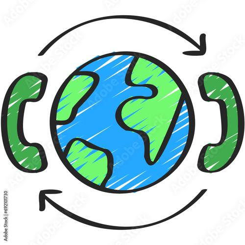 International Phone Call Icon