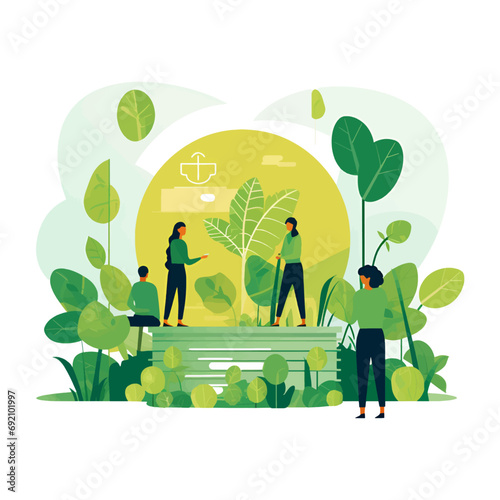 sustainable officers discussing on esg, green earth, environment