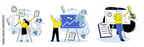 Market analysis vector illustration. Technology is transforming way businesses conduct market analysis, enabling faster and more accurate data collection Finance plays crucial role in development new