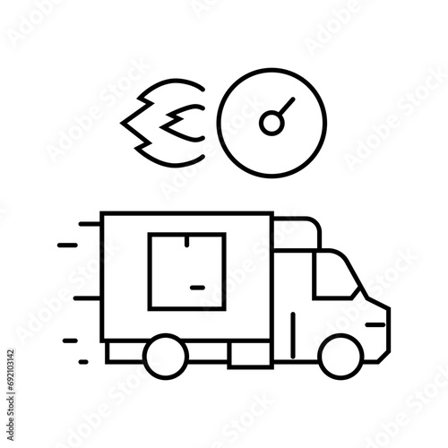 last mile delivery logistic manager line icon vector. last mile delivery logistic manager sign. isolated contour symbol black illustration