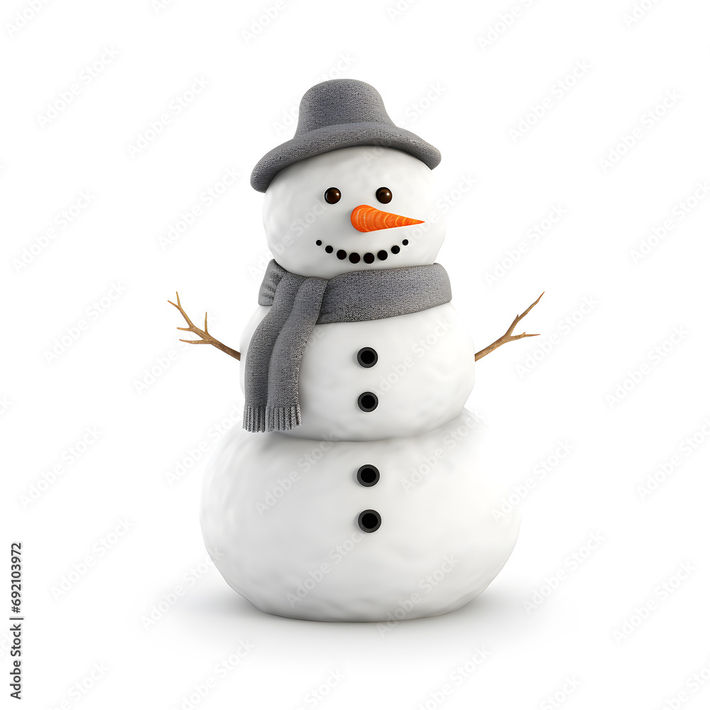 Cute snowman isolated on white background Cute snowman isolated on white background