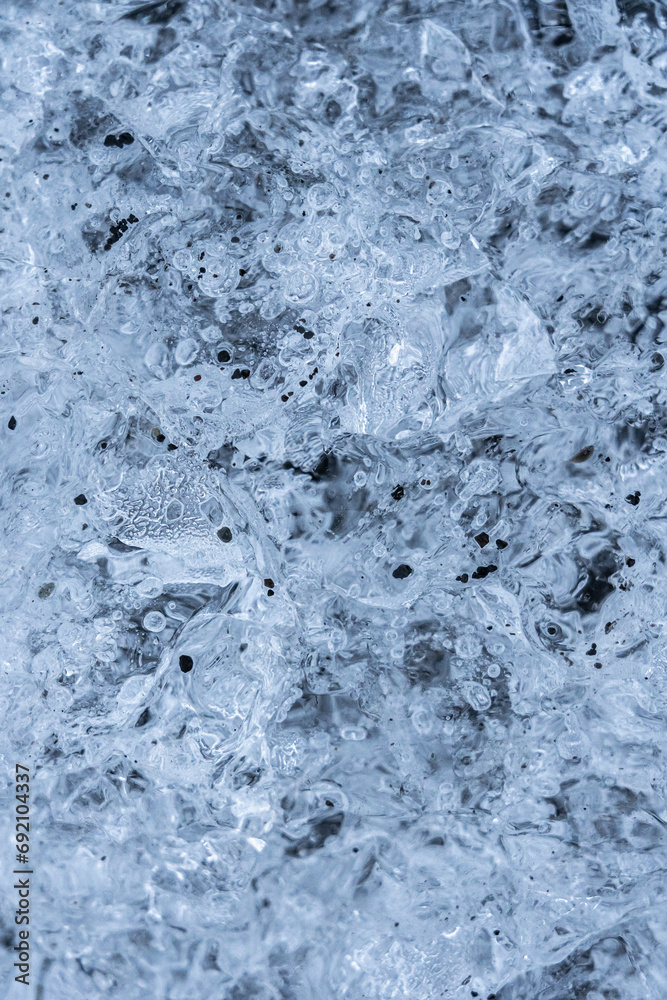 Close-up texture of melting crystalline ice Close-up texture of melting crystalline ice