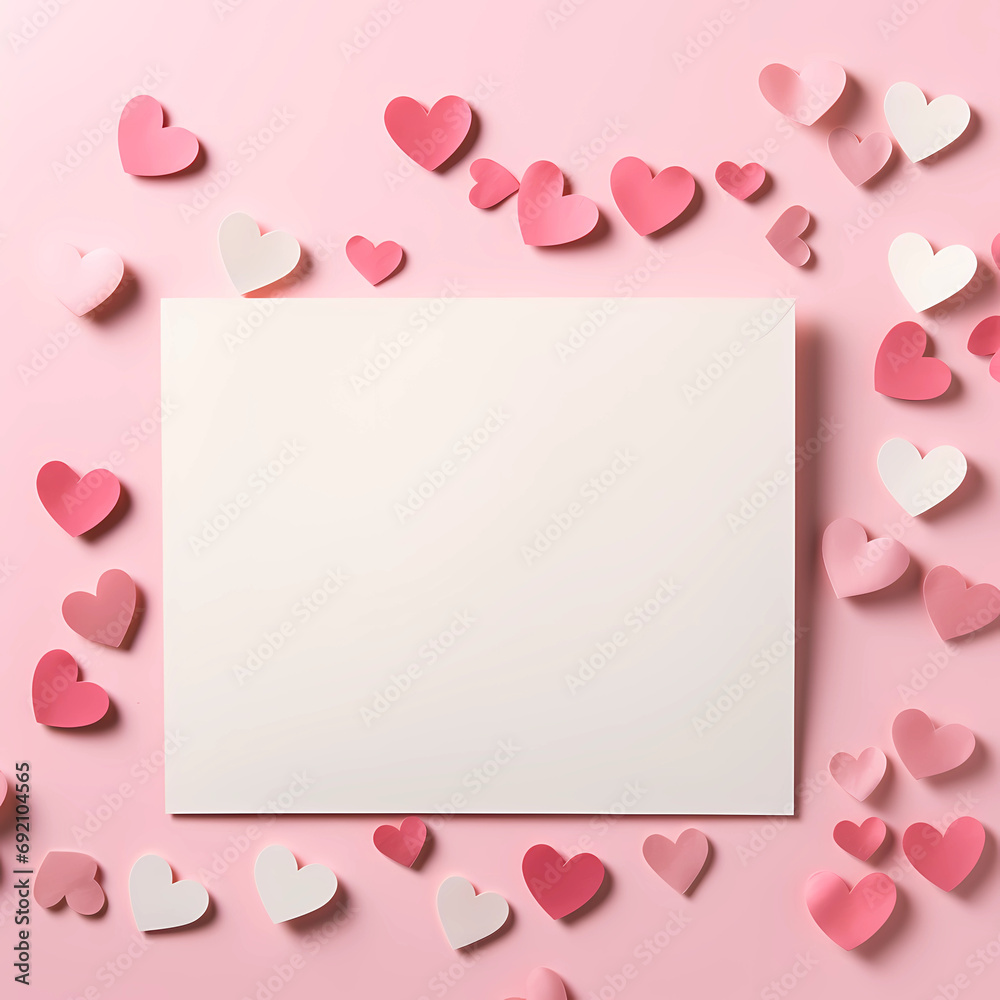 valentine card with hearts