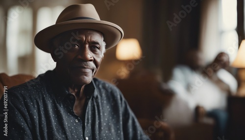 Senior Black Man With Hat Looking At Camera © Adi