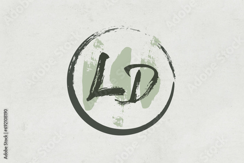 brush letter LD beauty modern logo ideas inspiration logo design