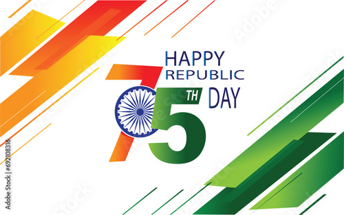 75th Republic Day in India celebration on January 26 illustration, it's designed by vishal singh - India