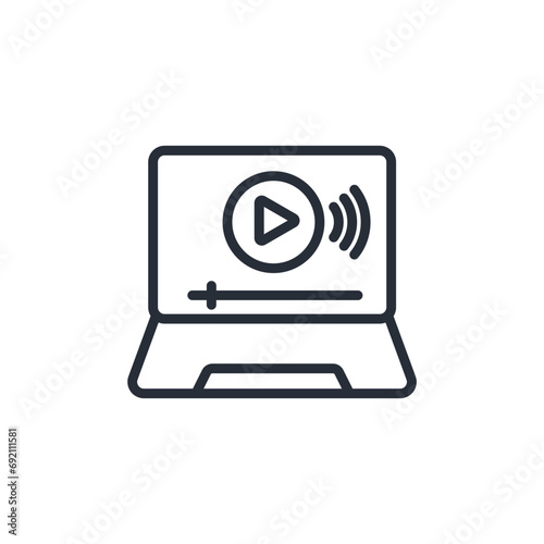 streaming icon. vector.Editable stroke.linear style sign for use web design,logo.Symbol illustration.