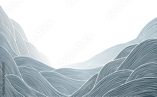 abstract japanese landscape on light background with gradient	