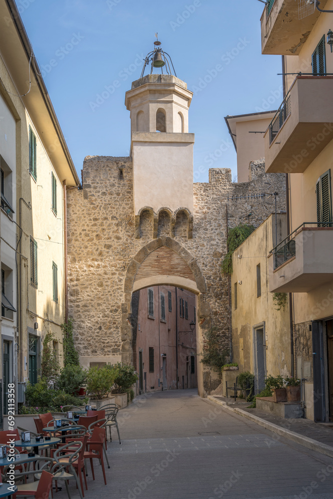 Porta Senese entrance at historical village, Porto Ercole, Argentario, Italy