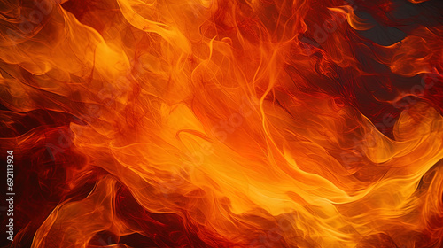 A close plan of the texture of fire vortices with fiery paints