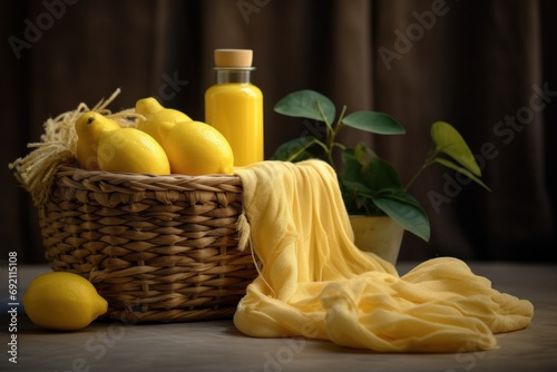 products in a basket on a table