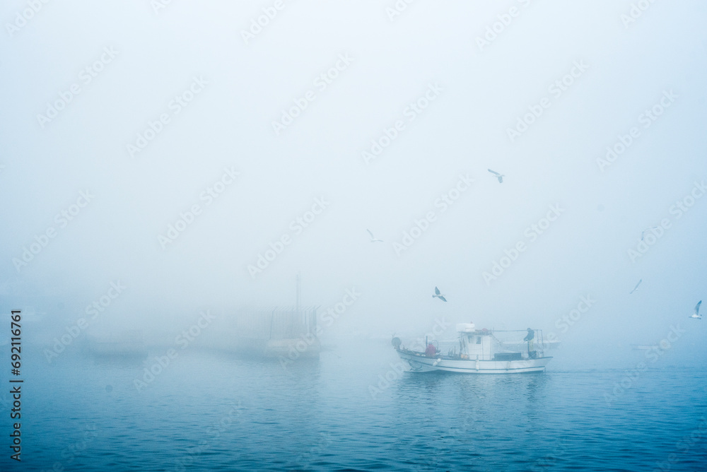 Days of fog and sea mist in the port of Aguilas Days of fog and sea mist in the port of Aguilas