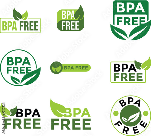 bpa free label vector photo