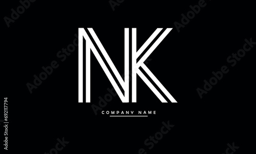NK, KN, N, K Abstract Letters Logo Monogram