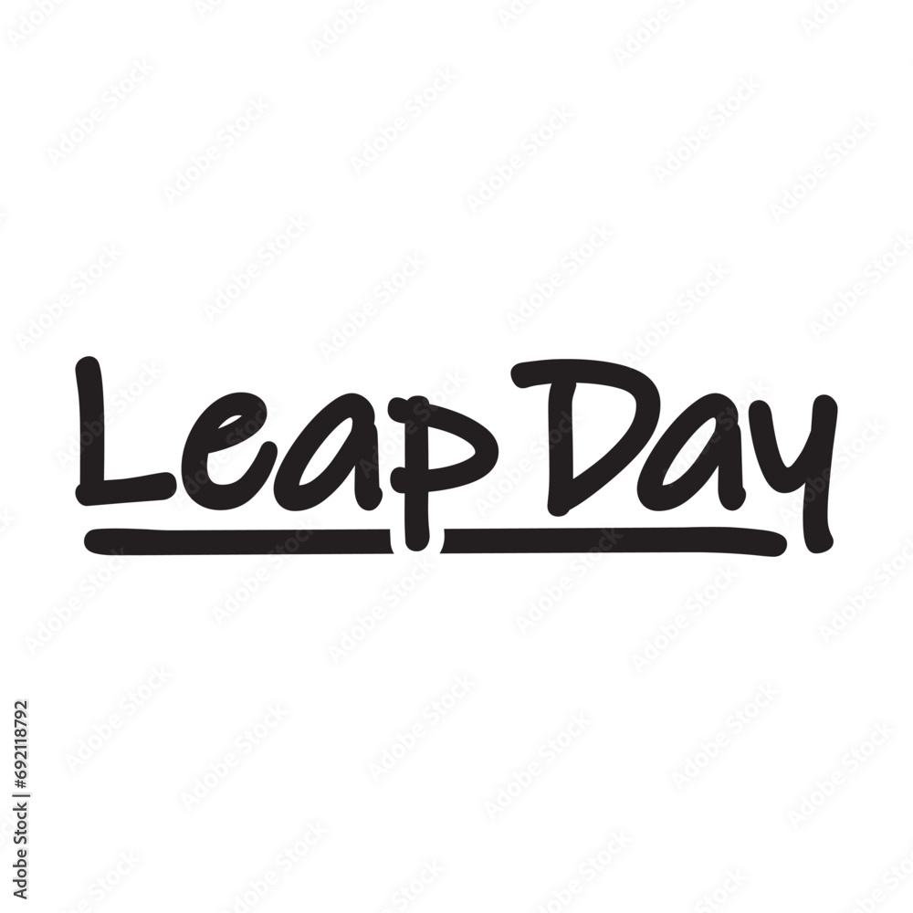 leap day text logo design vector isolated on white background