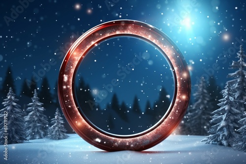 3D circle frame a beautiful backdrop to celebrate Merry Christmas and Happy New Year