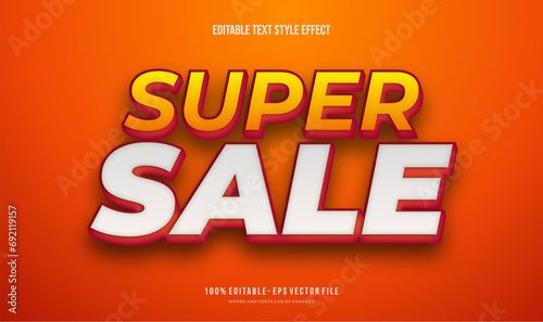 Editable text effect super sale Text style effect. Editable fonts vector files.
