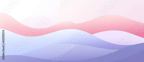 A minimalist illustration of a serene landscape in pastel muted colours and gradients.