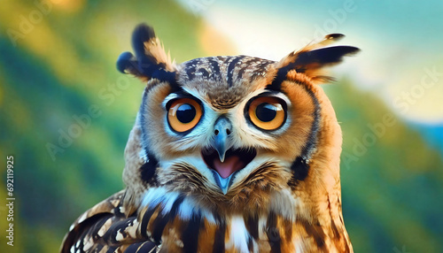 Surprised Owl Macro Shot