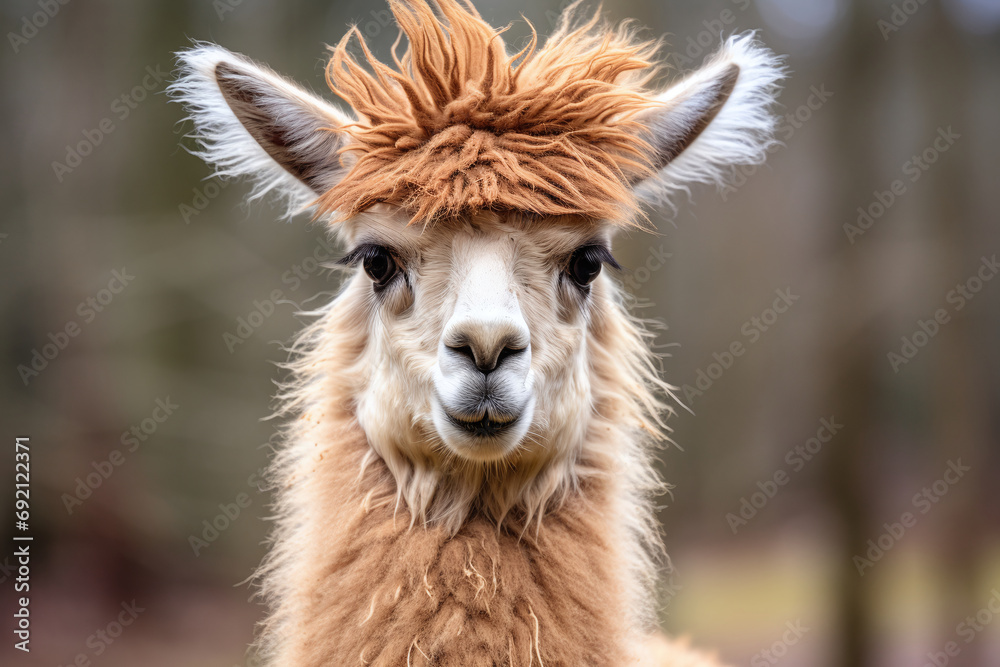 Close up of a llama lama face