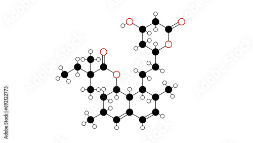 simvastatin molecule, structural chemical formula, ball-and-stick model, isolated image statin photo