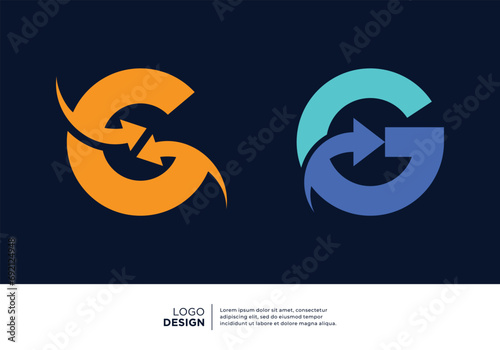 Modern letter G marketing business logo design.