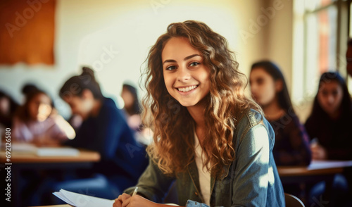 Smiling girl student © Veniamin Kraskov