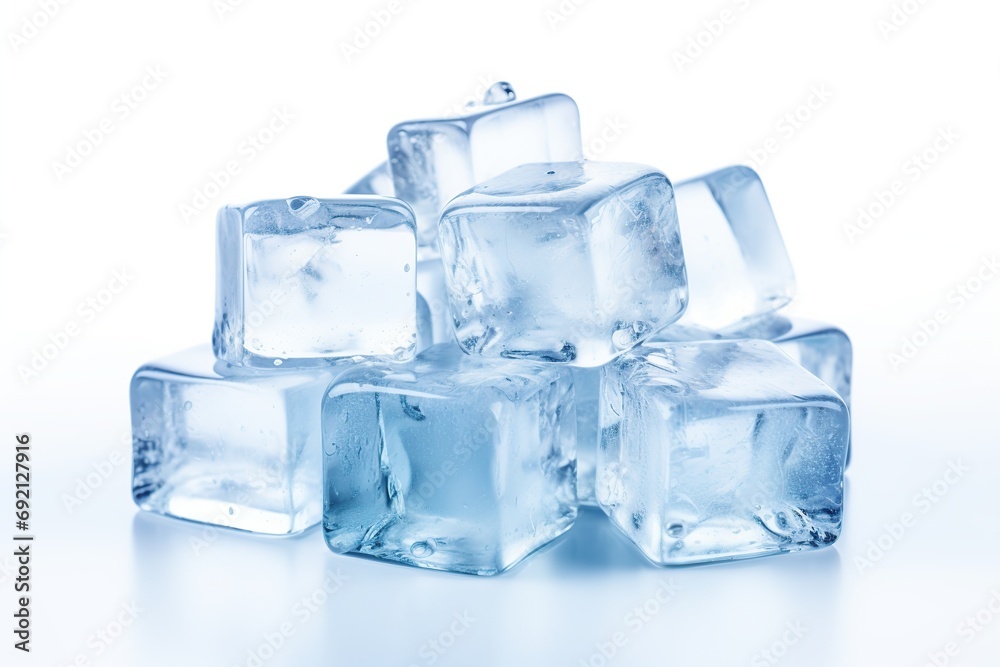Ice cubes on white background