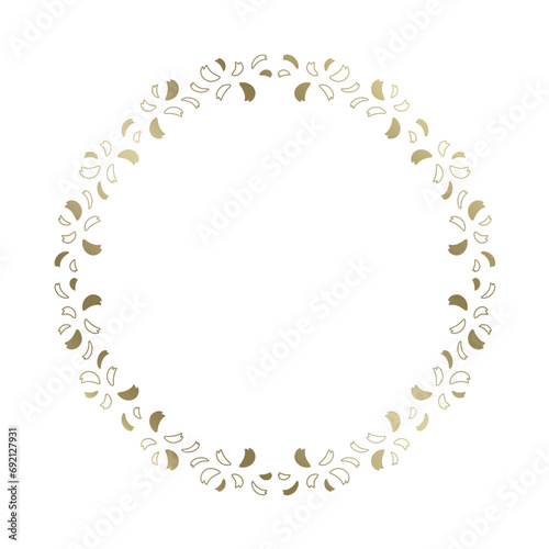 桜をモチーフにした春の飾り枠。高級感あるゴールドのフレームデザイン。字無