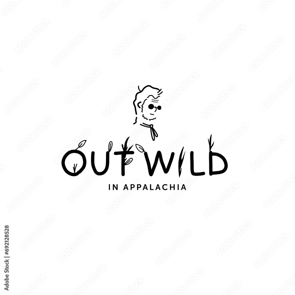 Hand drawn vector illustration of camping Big Foot - Out Wild in Appalachia