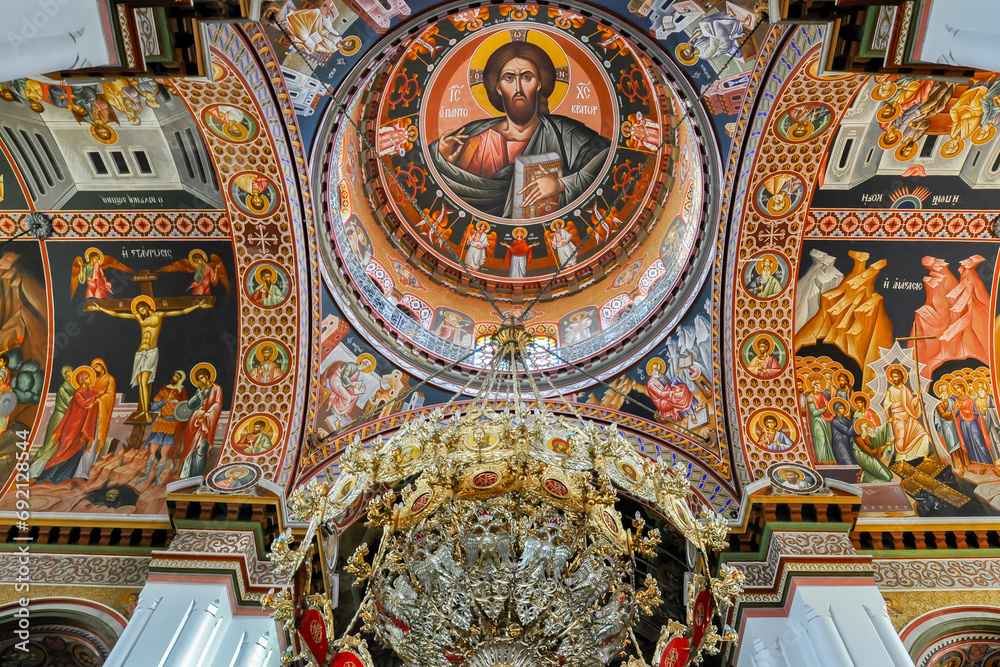 Interiors of Agios Minas (Saint Minas) cathedral in Heraklion, Crete island, Greece