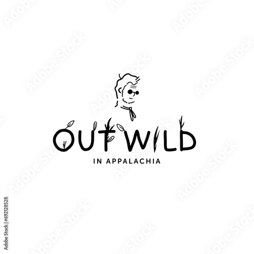 Hand drawn vector illustration of camping Big Foot - Out Wild in Appalachia
