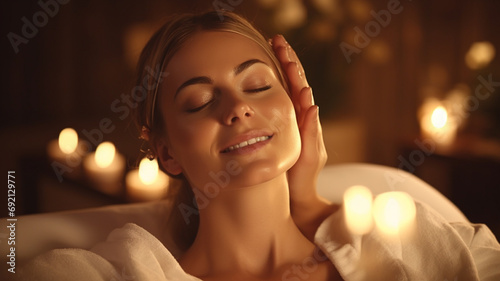 young woman having a massage at a spa
