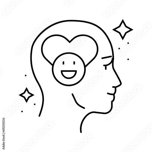 emotional well being mental health line icon vector. emotional well being mental health sign. isolated contour symbol black illustration