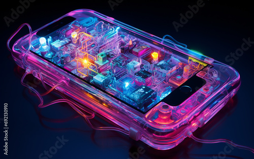 celular inteligente neon  photo