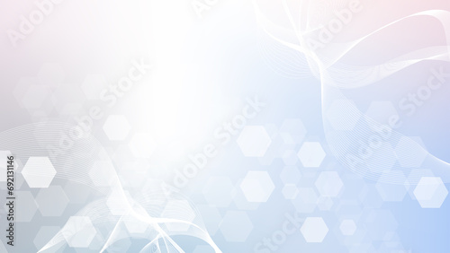 Fototapeta Naklejka Na Ścianę i Meble -  Modern health care abstract background with lines, dots and hexagons. Medical innovation banner template concept. Wave flow. illustration.