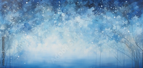 Blue specks creating a dazzling landscape in an abstract manner.