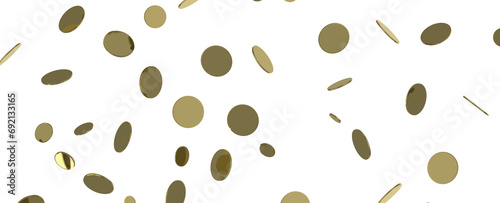 Radiant Revelry: Enthralling 3D Illustration of Shining Gold Confetti