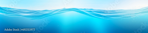 Minimalist abstract ocean banner background with copy space for text. Generative AI.  photo