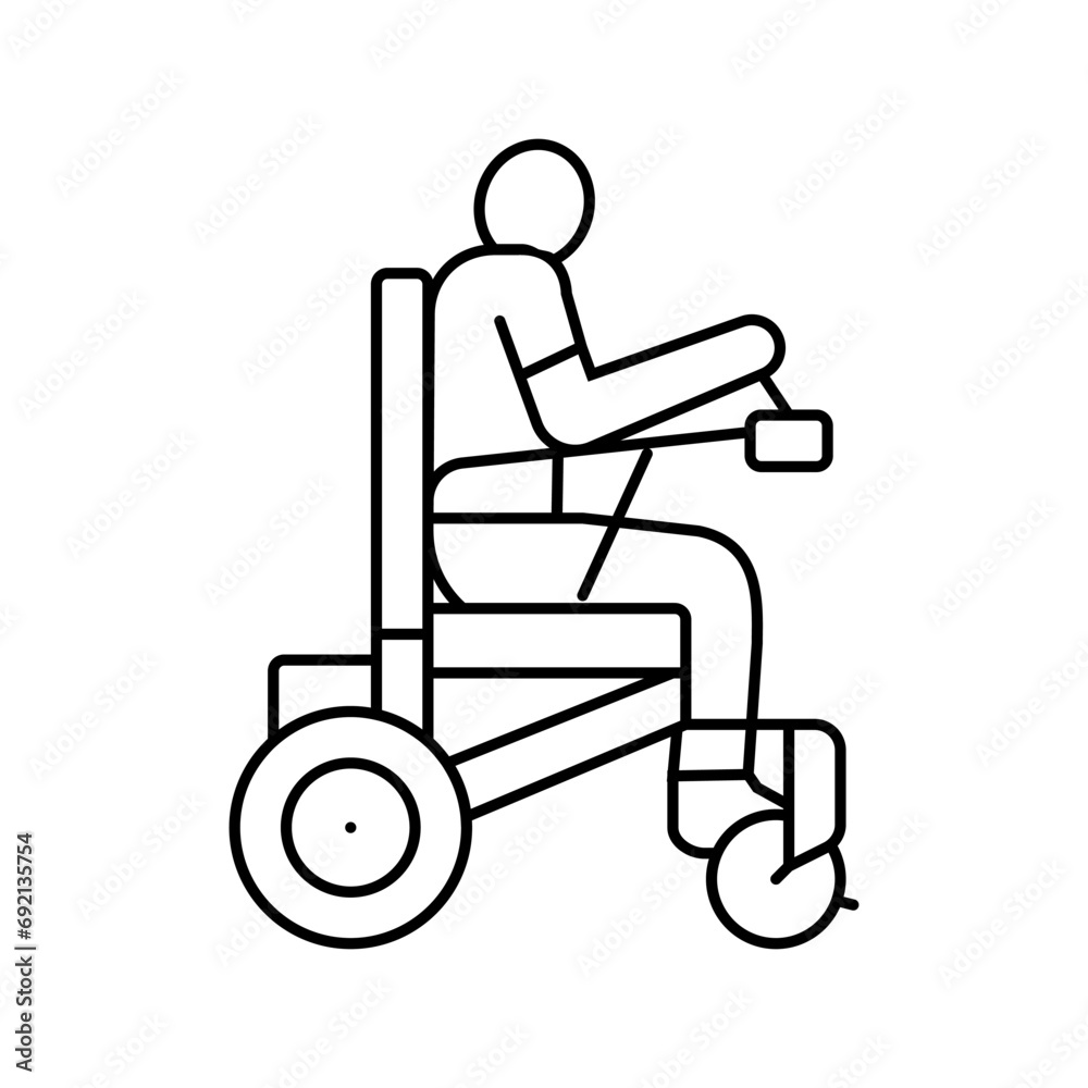 wheelchair mobility occupational therapist line icon vector. wheelchair mobility occupational therapist sign. isolated contour symbol black illustration
