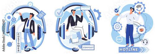Help desk vector illustration. Assistance is just call away at help desk, where network solutions meet customer needs The help desk concept thrives on synergy technology, service, and professional